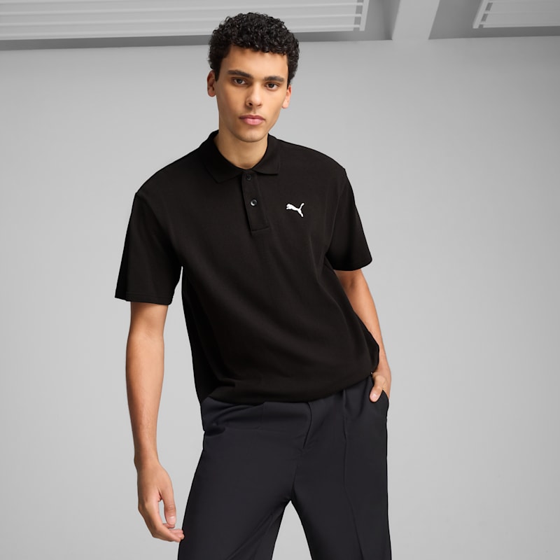 PUMA Wardrobe Essentials Men's Relaxed Pique Polo Shirt