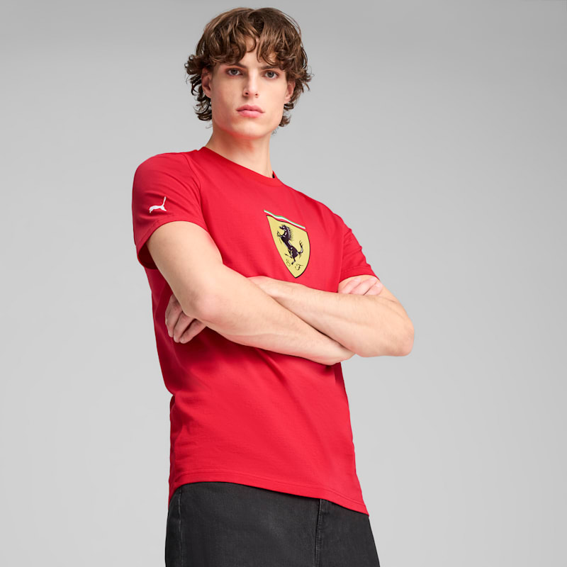 Scuderia Ferrari Race Colored Big Shield Men's Tee - Image 2