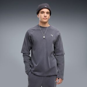 Select Essentials Men's Double Layer Long Sleeve Tee