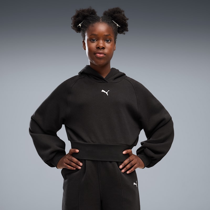 PUMA Essentials Big Kids' Cropped Balloon Sleeve Hoodie
