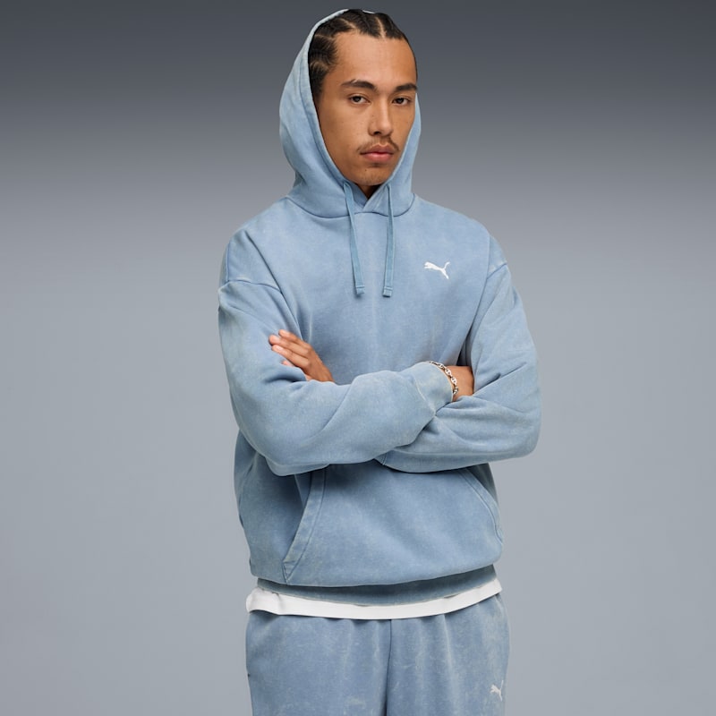 PUMA Elevated Essentials Acid Wash Men's Fleece Hoodie - Image 3