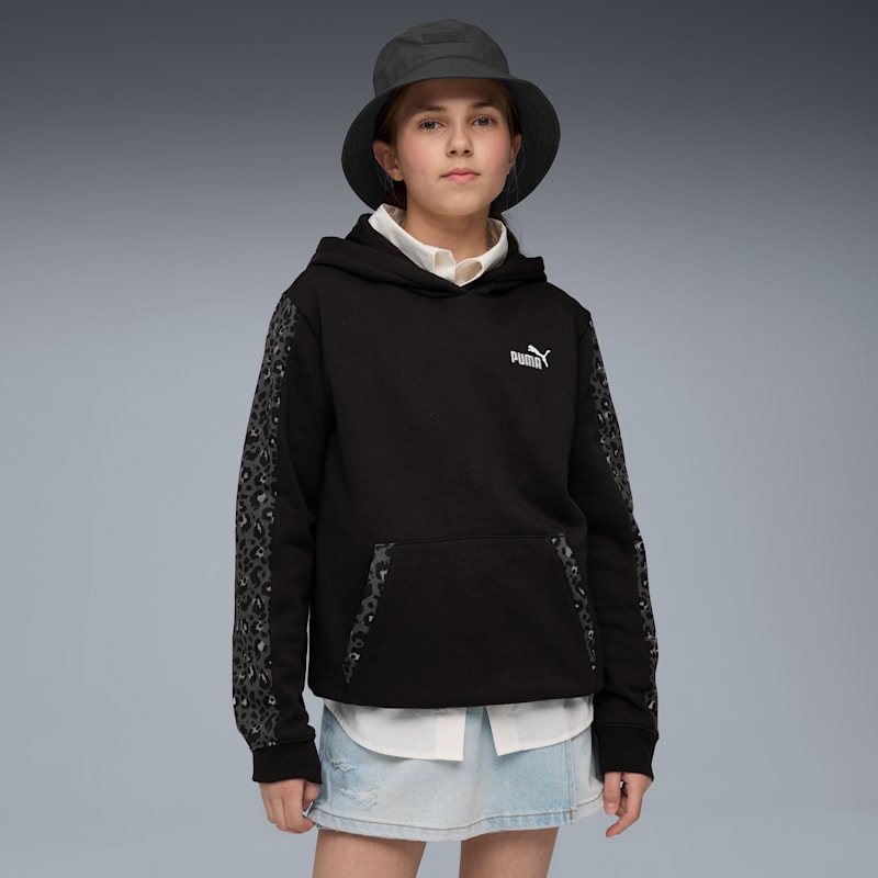 PUMA Essentials Animal Print Big Kids' Fleece Hoodie