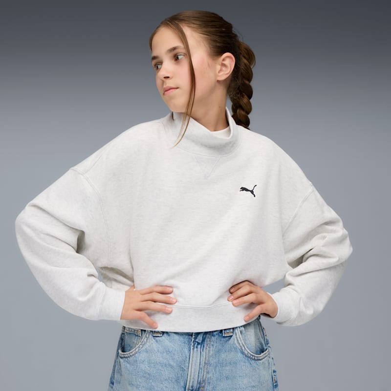 PUMA Wardrobe Essentials Big Kids' Crew Neck Sweatshirt