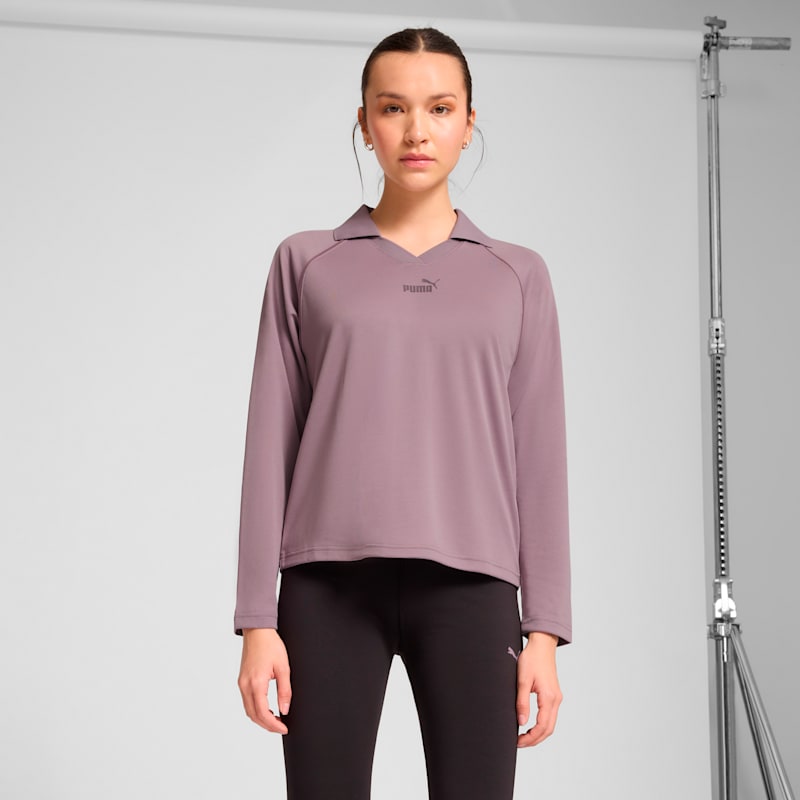 PUMA Essentials Animal Print Women's Long Sleeve Polo Shirt