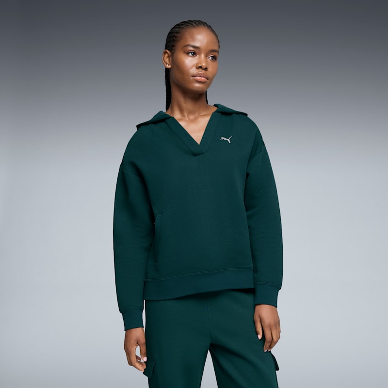 PUMA Elevated Essentials Women's Jacquard Hoodie - Image 3