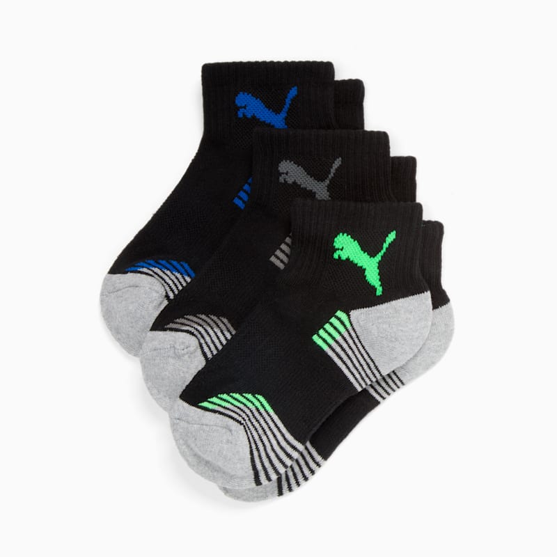 PUMA Big Kids' Half-Terry Quarter Crew Socks (3 Pairs) - Image 3